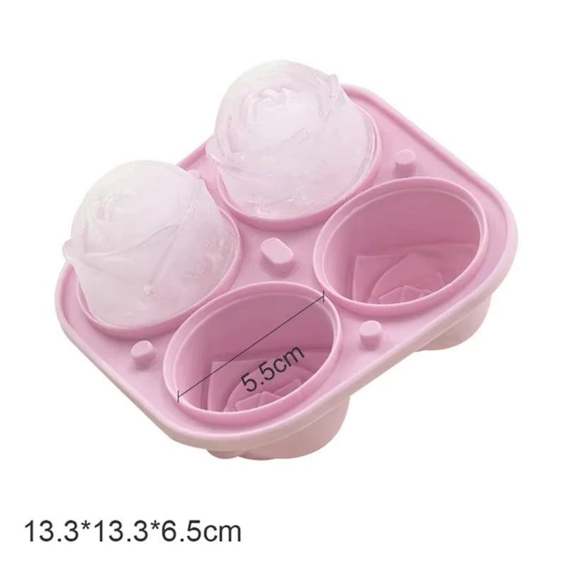 Create Stunning 3D Rose Ice Cubes with Our 2.5 Inch Silicone Ice Mold - Perfect for Elegant Drinks and Parties!