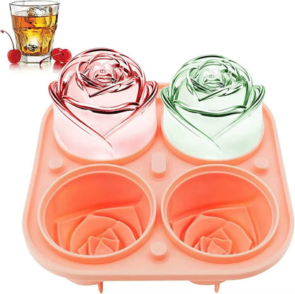 Create Stunning 3D Rose Ice Cubes with Our 2.5 Inch Silicone Ice Mold - Perfect for Elegant Drinks and Parties!